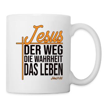 Jesus Der Weg Die Wahrheit Das Leben - John 14:06 - Tasse - Weiß - Rechts