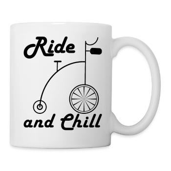 Roule et profite. Vélo retro vintage. - Mug blanc - blanc - Droite