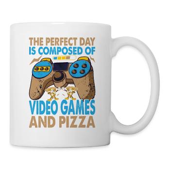 The Perfect Day Is Composed Of Video Games And Piz - Mug - white - Right