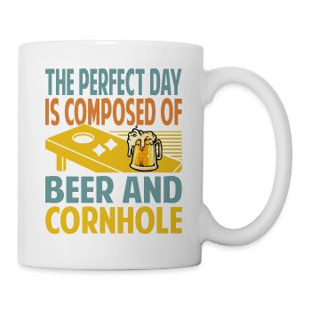 The Perfect Day est composé de bière et de cornhole - - Mug blanc - blanc - Droite
