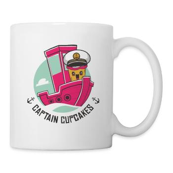 Équipe de boulangerie Capitaine Cupcakes Baker Chef pâtissier - Mug blanc - blanc - Droite