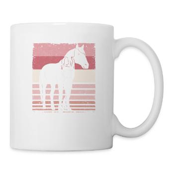 Pferdeliebhaberin Reiterin Silhouette Vintage - Tasse - Weiß - Rechts