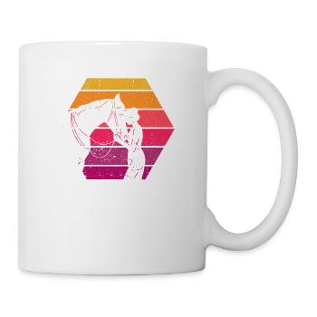 Pferdeliebhaberin Reiterin Silhouette Vintage - Tasse - Weiß - Rechts