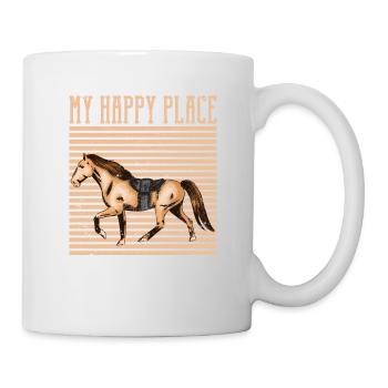 Pferdeliebhaber Reiten Reiter Reiterin My Happy - Tasse - Weiß - Rechts