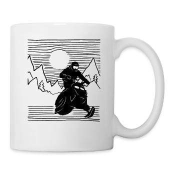 Schneemobil-Fahrer Motorschlitten Schneemotorrad - Tasse - Weiß - Rechts