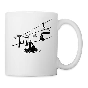 Schneemobil-Fahrer Motorschlitten Schneemotorrad - Tasse - Weiß - Rechts