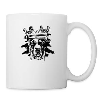 Grand chien danois portant une couronne - amoureux des chiens - Mug blanc - blanc - Droite
