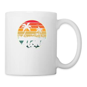 Aloha Hawaiian Retro Vintage Sonnenuntergang Sommer Surfen - Tasse - Weiß - Rechts