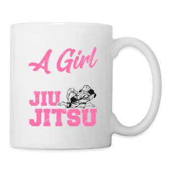 Juste une fille qui aime le Jiu Jitsu BJJ JiuJ brésilien - Mug blanc - blanc - Droite