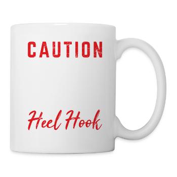 Caution May Spontaneously Heel Hook BJJ Jiu Jitsu - Mug - white - Right