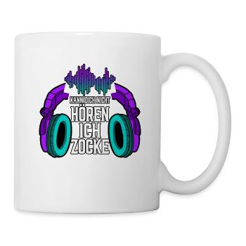 Zocken Gaming Kann Dich Nicht Hören Ich Zocke - Tasse - Weiß - Rechts