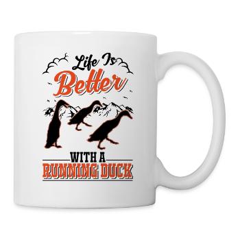 Life is better with a Running Duck Laufente - Mug - white - Right