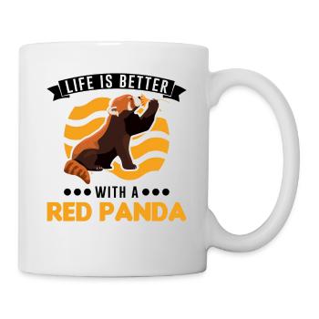 La vie est meilleure avec un panda roux roter panda - Mug blanc - blanc - Droite