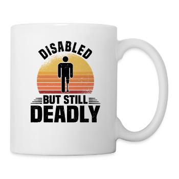 Amputiert Invalide Prothese Handicap Rollstuhl - Tasse - Weiß - Rechts