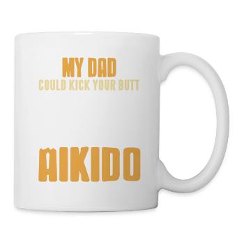 Mon père pourrait te botter les fesses en Aïkido drôle - Mug blanc - blanc - Droite