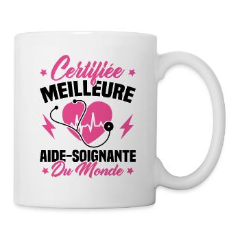 Certifiée meilleure aide-soignante du monde - Mug blanc - blanc - Droite