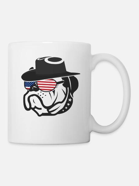 Patriotischer German Boxer Hund USA United States - Tasse - Weiß