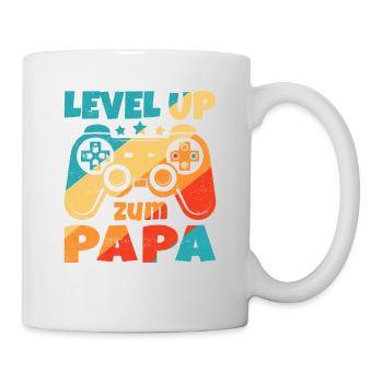 Level Up zum Papa Schwanger Geburt Gamer - Tasse - Weiß - Rechts