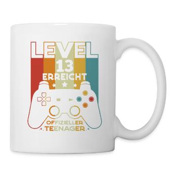 Level 13 Offizieller Teenager 13 Geburtstag - Tasse - Weiß - Rechts