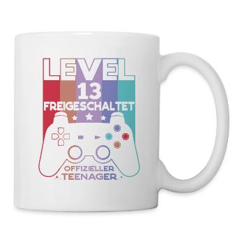 Level 13 Offizieller Teenager 13 Geburtstag - Tasse - Weiß - Rechts
