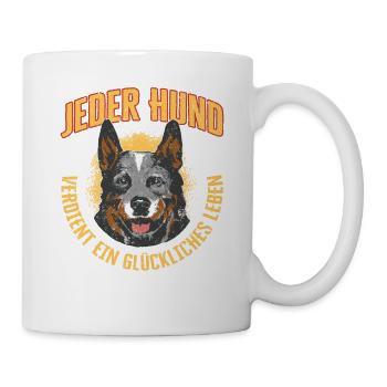 Jeder Hund Verdient Ein Glückliches Leben - Tasse - Weiß - Rechts
