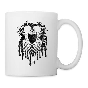 Squelette gothique dégoulinant Aimez vos tendres baisers - Mug blanc - blanc - Droite