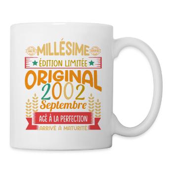 Millésime Né(e) Septembre 2002 Cadeau Anniversaire - Mug blanc - blanc - Droite