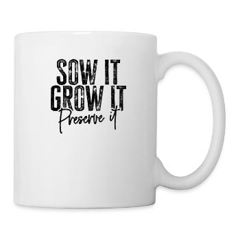 Säen Sie es wachsen es bewahren Sie es - botanisch - Tasse - Weiß - Rechts