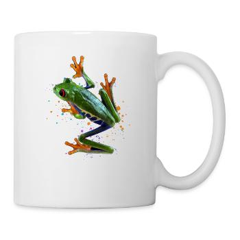 Red Eyed Tree Frog Watercolor Frog Keeper Frog Fan - Mug - white - Right