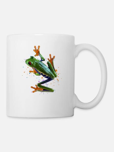 Rotäugiger Laubfrosch Aquarell Frog Keeper Frog Fan - Tasse - Weiß