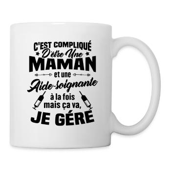 Compliqué d'être une maman et une Aide-soignante - Mug blanc - blanc - Droite
