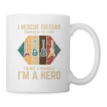 Je sauve des guitares piégées dans le magasin Funny Guitar - Mug blanc - blanc - Droite