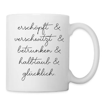 Festival Konzert betrunken Spaß Schrift - Tasse - Weiß - Rechts