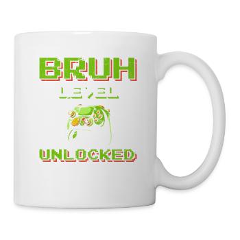 BRUH Level Unlocked Funny Gamer Funny Video Game P - Mug - white - Right