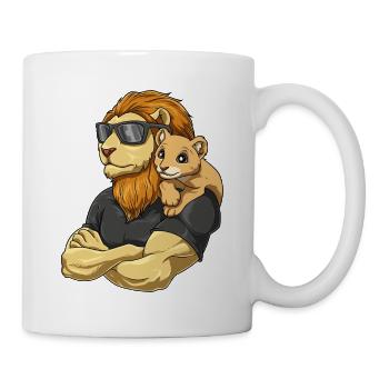 Starker Löwe mit Löwen Kind für einen Löwen - Tasse - Weiß - Rechts