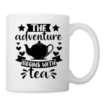 L’aventure commence avec le thé - Mug blanc - blanc - Droite