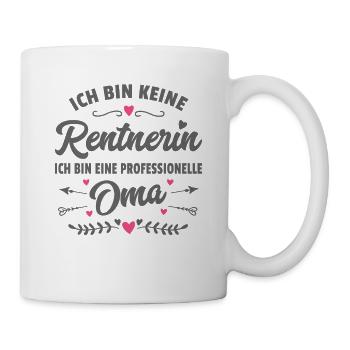 Lustiger Spruch Oma Ruhestand Rentnerin Geschenk - Tasse - Weiß - Rechts