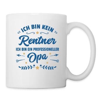 Lustiger Spruch Opa Ruhestand Rentner Geschenk - Tasse - Weiß - Rechts