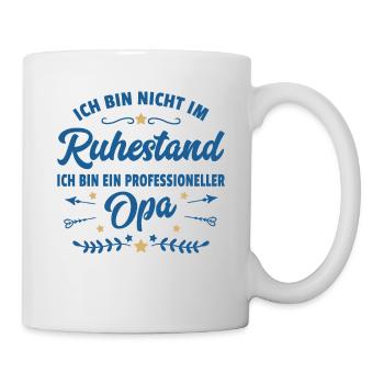 Lustiger Spruch Opa Ruhestand Rentner Geschenk - Tasse - Weiß - Rechts