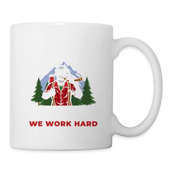 Morning Wood Lumber Company, we work hard for - Mug - white - Right