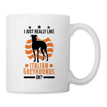 J’aime vraiment les lévriers italiens ok - Mug blanc - blanc - Droite