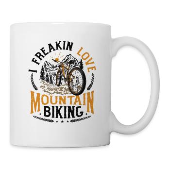 I FREAKIN LOVE Mountain Bike MTB - Mug - white - Right
