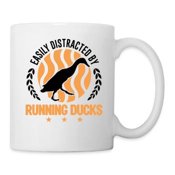 Easily distracted by Running Ducks Laufente - Mug - white - Right