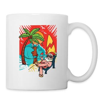 Christmas In Juli, Party, Surfen, Santa Hawaiian - Tasse - Weiß - Rechts