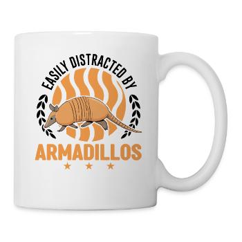 Easily distracted by Armadillo's armadillo - Mug - white - Right
