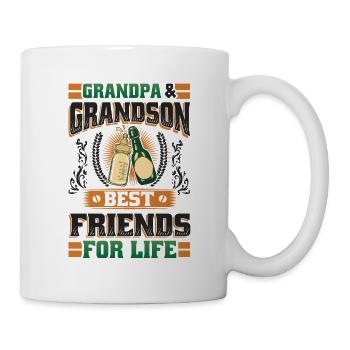 Opa und Enkel, Beste Freunde fürs Leben. - Tasse - Weiß - Rechts