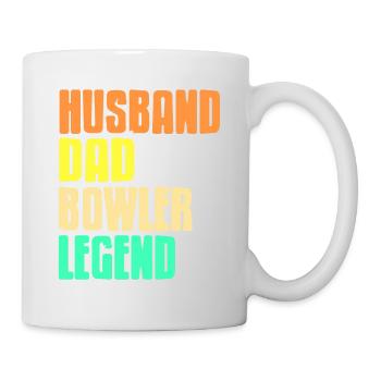 Husband Dad Bowler Legend Retro Bowling T-Shirt - Tasse - Weiß - Rechts