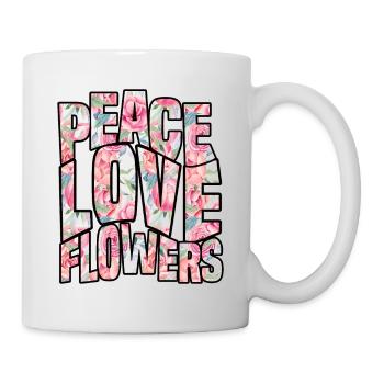 Peace Love Flowers - Mug - white - Right