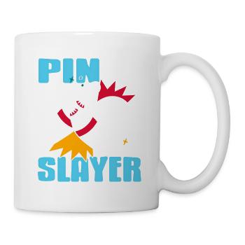 Pin Slayer Awesome Retro Bowling Design T-Shirt - Tasse - Weiß - Rechts