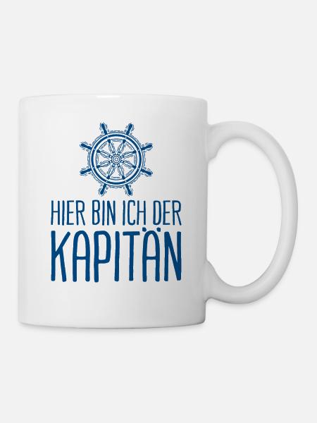 Kapitän Segeln Segler Ich bin der Kapitän - Tasse - Weiß